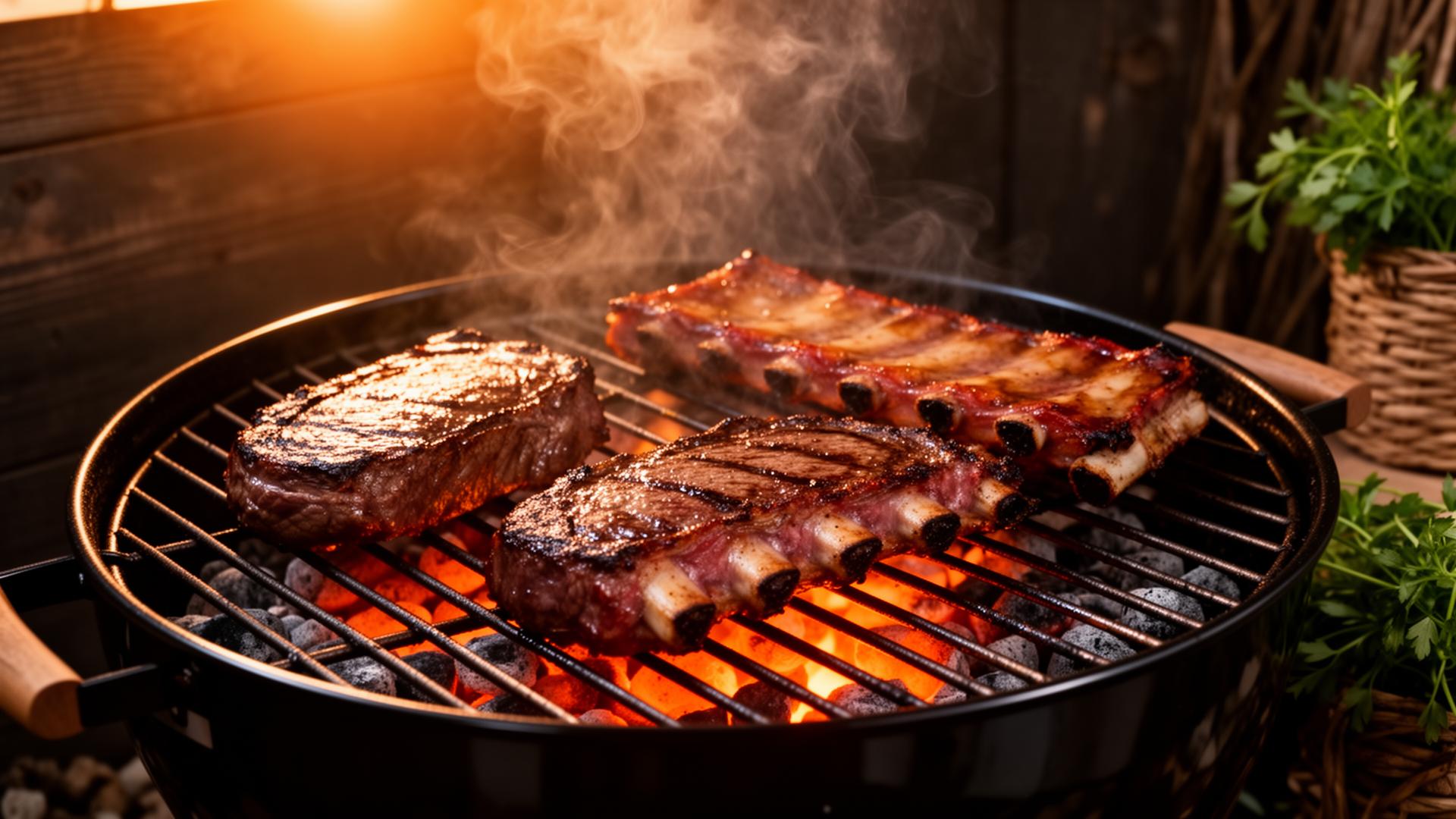 Saftiges Steak auf dem Grill mit Flammen — Grillheimat, die BBQ-Community für CH, DE und AT